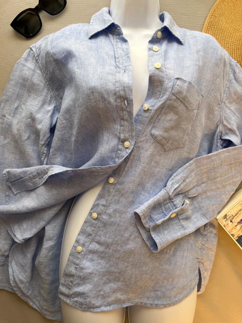 Gap Linen Oversized Classic Button Down Shirt Women's XS Coastal Grandmother